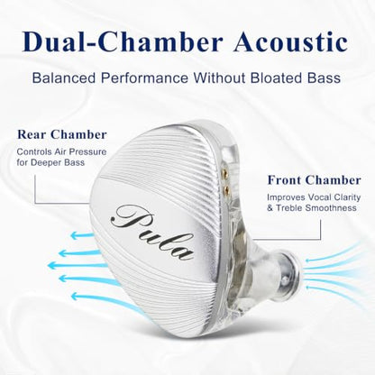 Pula ARC IEM Wired Earbuds, 10mm PET Dynamic Driver In Ear Monitor, 3.5mm | wired in-ear monitors, aluminum faceplate, balanced tuning and clear vocals, detachable 2-pin cable, music, travel, gaming