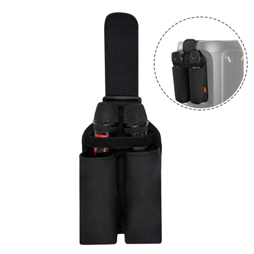 Wireless Microphone Case, Dual Microphone Holder & Mic Bag, Compatible with JBL Wireless Two Microphone System & JBL Partybox 110/120/310/320/710, Protective Cover for Handheld Mics - Bag Only