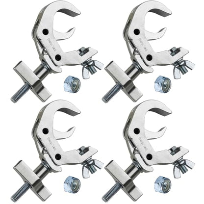 Sarknoah.Pack of 4 .Heavy Duty Truss Clamp.Compatible With 1.6-2.0 Inch Truss Quick Rig Coupler Clamp for DJ Lights .Moving Head Par Lights. 330 lb Aluminum Alloy DJ Light Clamps - color: Silver