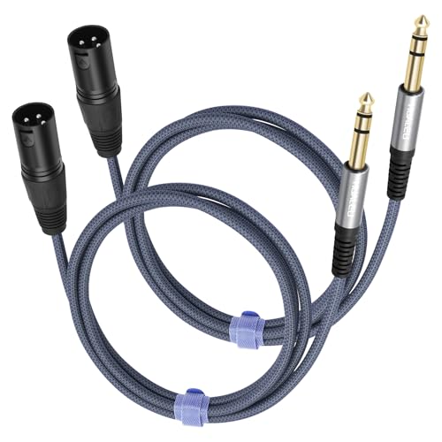 2 Pack 1/4 TRS Male to 3Pin XLR Mael Auido Cable,6.35mm TRS to XLR Male Braid Quarter inch Balanced Cable for Mixer Power Amplifier-3Feet - color: 1/4 TRS To XLR M, size: 3 feet(2 pack)