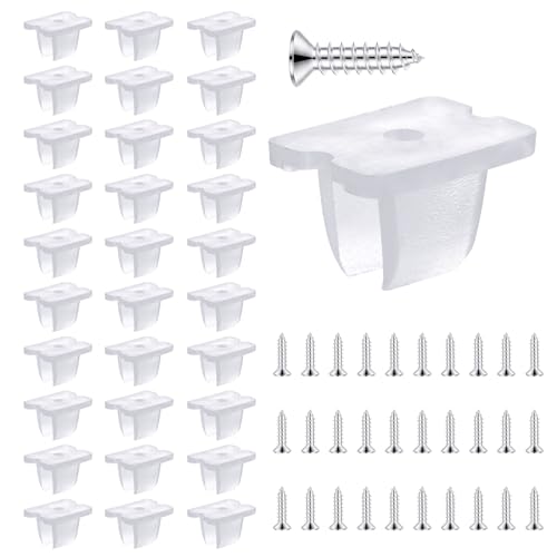 Waterproof LED Strip Mounting Clips Holder Mounting Bracket Neon Mounting Clips Fixing Clamps Holder with 30 Screws for 5mm to 6mm LED Strip Lighting, Translucent, Pack of 30 - color: 30 pcs