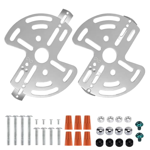 KC&KST 2 Pack Universal Light Fixture Mounting Bracket, 4 Inch Steel Round Crossbar with Screws & Nuts - for Ceiling Lights, Wall Sconces, Pendant, Chandelier, Vanity Light Installation (Style 5-2PC) - style: Style 5-2PC