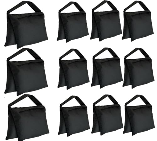 12 Pack Weight Sand Bags Saddle-Bag Style for Photography Tripod, Video Equipment, Studio Set, Light Stand, Film Set, Folding Chair, Camping Tents, Sports, Indoor Outdoor Use - style: 12-Pack