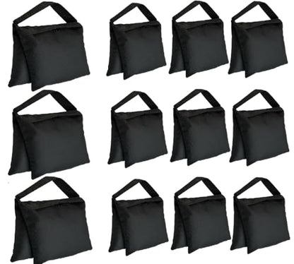 12 Pack Weight Sand Bags Saddle-Bag Style for Photography Tripod, Video Equipment, Studio Set, Light Stand, Film Set, Folding Chair, Camping Tents, Sports, Indoor Outdoor Use - style: 12-Pack