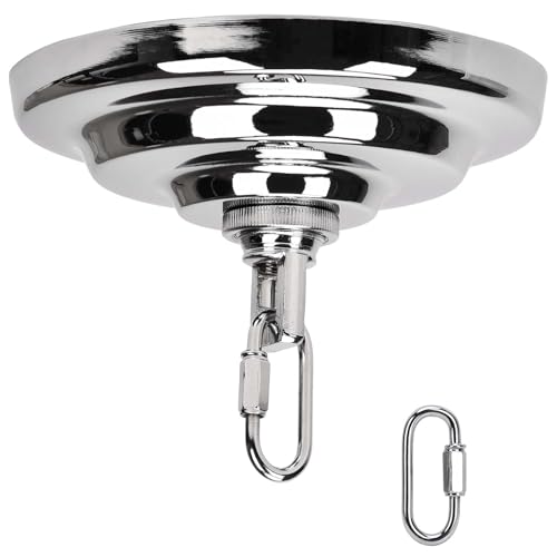 KC&KST 5" Ceiling Light Cover Plate Canopy Kit - Heavy Duty, Black Steel Cover for Chandelier/Pendant/Swag Light, Includes Loop, Cross Bar and Mounting Screws (Silver) - color: Silver