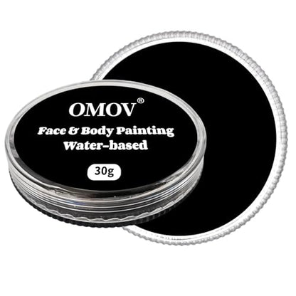 Black Face Paint 30g (1oz) Non-Toxic,Water Activated Face Painting Kit for Kids Adults,SFX Makeup Facepaint Palette for Halloween vampire,Cosplay,Theater Party,Clown Joker Special Effects Costume - color: Black-30g
