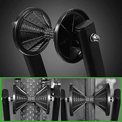 Sports Foldable Alloy Bicycle Stand Bike Floor Parking Rack Steady Wheel Holder Fit 20"-29" BikesIndoor Home Garage Cycling Storage Organizer Cycle Tires Rack Holder for Mountain and Road Bike
