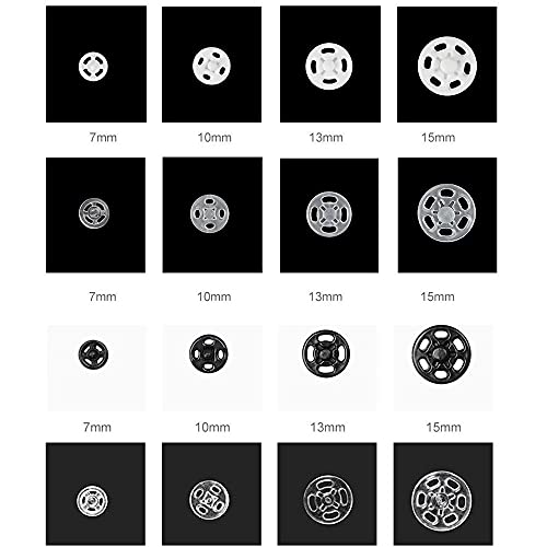 1 Box/15 Set Invisible Small Plastic Snap Buttons Sew-on Snap Buttons Press Button for Sewing Clothing (Transparent, 13mm) - color: Transparent, size: 13mm
