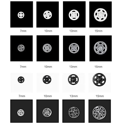 1 Box/15 Set Invisible Small Plastic Snap Buttons Sew-on Snap Buttons Press Button for Sewing Clothing (Transparent, 13mm) - color: Transparent, size: 13mm