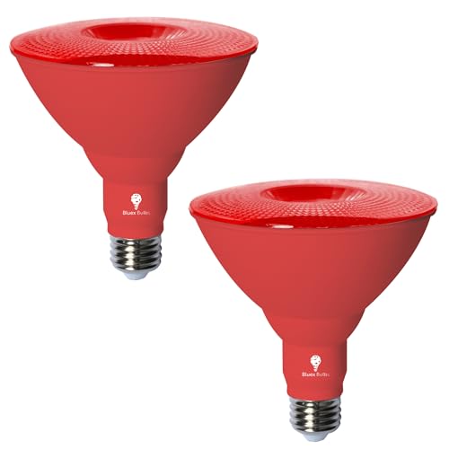 Bluex Bulbs 2 Pack BlueX LED Par38 Flood Red Light Bulb - 18W (120Watt Equivalent) - Damp Rated Dimmable - E26 Base Red LED Lights - color: Red, size: 2 Pack