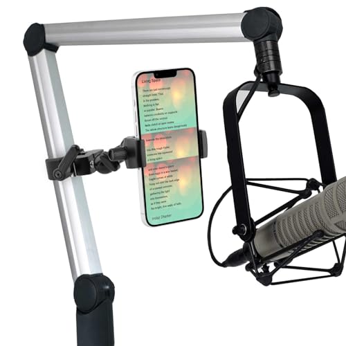 Mippko Phone Holder Clamp Mount for Treadmill/Spin Bike/Baby Stroller/Golf Cart/Music Stand/Microphone Stand/Handlebar,Compatible with 3.5~7.5" iPhone/Smartphone,360°Adjustable Aluminum Alloy Mount - style: Phone Holder