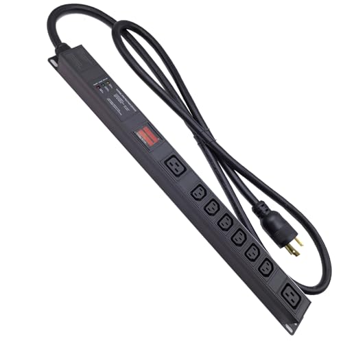 30A Metered Rack PDU, L6-30P Power Distribution Unit with 8 Outlets (6 C13 & 2 C19), 120-240V 7.2kW Server Rack Power Strip with Aluminum Alloy Housing and 6ft Cord - color: 6 C13 + 2 C19 Metered