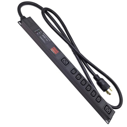30A Metered Rack PDU, L6-30P Power Distribution Unit with 8 Outlets (6 C13 & 2 C19), 120-240V 7.2kW Server Rack Power Strip with Aluminum Alloy Housing and 6ft Cord - color: 6 C13 + 2 C19 Metered