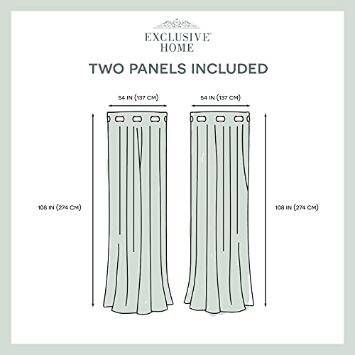 Exclusive Home Curtains EH8196-03 2-108G Velvet Heavyweight Grommet Top Curtain Panel Pair, 54x108, Navy, 2 Count - color: Navy, size: 54"W x 108"L (Pack of 2)