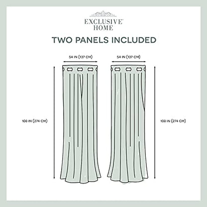 Exclusive Home Curtains EH8196-03 2-108G Velvet Heavyweight Grommet Top Curtain Panel Pair, 54x108, Navy, 2 Count - color: Navy, size: 54"W x 108"L (Pack of 2)
