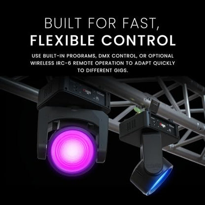 CHAUVET DJ Sentinel Wash Q120 Moving Head LED Wash Light with 120W RGBW LED, DMX Stage Lighting, 540° Pan & 260° Tilt, LCD Display, Master/Slave Mode, DJ, Party & Event Lighting