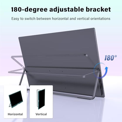 InnoView 4K Portable Monitor 18.5" 3840x2160 UHD USB-C HDMI for Laptop, 400 nits IPS Computer Gaming Display HDR Travel Monitor with W/180°Adjustable Stand for Desktop Mac Phones Tablet PS5/4 Switch - size: 18.5 Inches