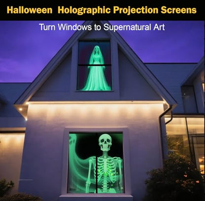 100 Inch Holographic Rear Projection Screen - Portable Foldable Double-Sided Anti-Wrinkle Projector Screen for Halloween, Christmas, Movie Nights & Holiday Parties | Indoor Hologram Video Projection