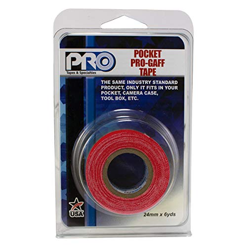 Pro Tapes Pocket Gaff Tape 1 inch (24mm) x 6 Yards Length red Matte. Pocket Size Gaffers Tape. Made in The USA. Holds Tight, Easy to Remove. - color: Red, size: 1 inch