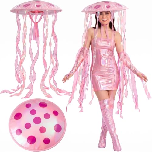 Hercicy Halloween Jellyfish Hat Party Costume,Dot,Pink