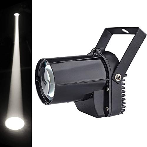 Disco Ball Light, 3W Led White PinSpot for Light up Mirro Ball, Pin spot DJ Stage Lights (Black Shell) - color: White Light Black Shell