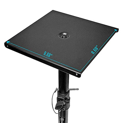 AxcessAbles Studio Monitor Speaker Stands Pair. 80lb Capacity per Stand. Adjustable Height 26" - 42". Metal Constructed Stands Ideal for Surround Sound, Bookshelf and Monitoring Speakers