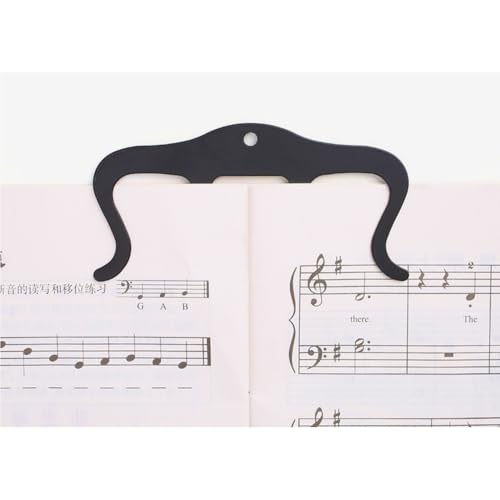 2 Pack Metal Black Music Book Clips Page Holders for Reading, Sheet Music Stand, Piano, Book & Keyboard Ideal for Musicians - color: Black