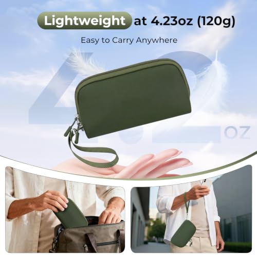 FYY Travel Cable Organizer - 8 Compartments, Lightweight, Water Repellent - color: Green, size: (M) 8.9"× 5.1"× 3.3"