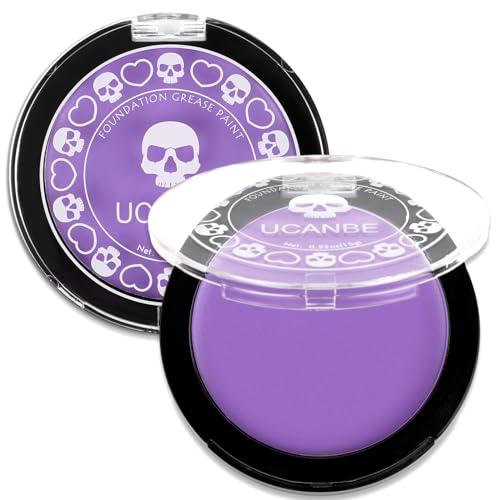 UCANBE Purple Face Body Paint Makeup Foundation, Professional Blendable Cream Greasepaint, Non-Toxic Face Paint Kit for Halloween Parties, Mermaid SFX Makeup, Ursula Widowmaker Dabi Costume & Cosplay - color: Purple