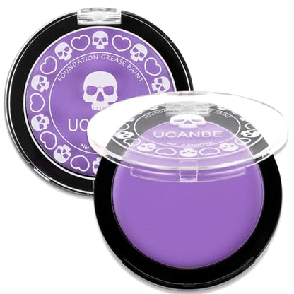 UCANBE Purple Face Body Paint Makeup Foundation, Professional Blendable Cream Greasepaint, Non-Toxic Face Paint Kit for Halloween Parties, Mermaid SFX Makeup, Ursula Widowmaker Dabi Costume & Cosplay - color: Purple