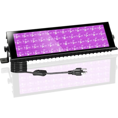 120W LED Black Light Bar, Blacklight for Glow Party, Flood Light with 10ft Cord+Switch, Glow in The Dark for Halloween, Party, Birthday, Body Paint, Fluorescent Poster, Bedroom - size: 1pcs