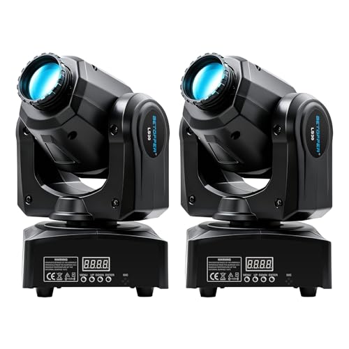 Betopper 30W Moving Head DJ Light,8 GOBO 8 Colors Stage Spot Light-2 Packs