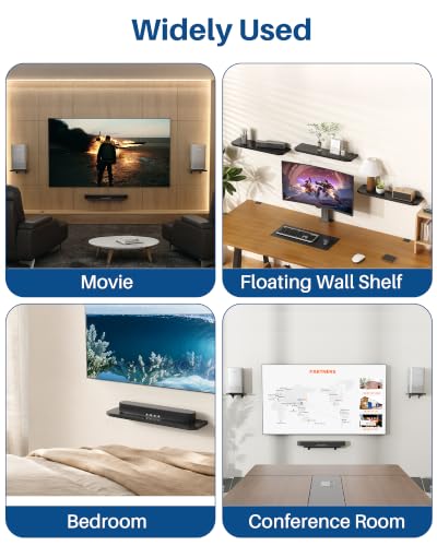 BYMECOST Soundbar Mount, Wooden-Style Heavy Duty Wall Bracket Mount | Universal Sound Bar Mount Bracket Fits Most of Sound Bars, Floating Wall Shelf Holds up to 88LBS for Samsung Sony JBL Vizio - color: Style 1