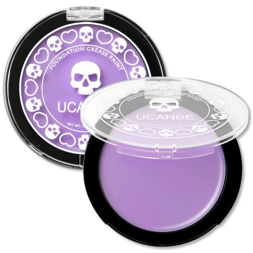 UCANBE Lilac Face Body Paint Makeup Foundation, Patel Purple Cream Greasepaint, Non-Toxic Goth Facepaint for Halloween Ursula Fairy Elf, Mystic Witch, Anime Skull SFX Makeup Costume Cosplay Parties - color: Lilac/Pastel Purple