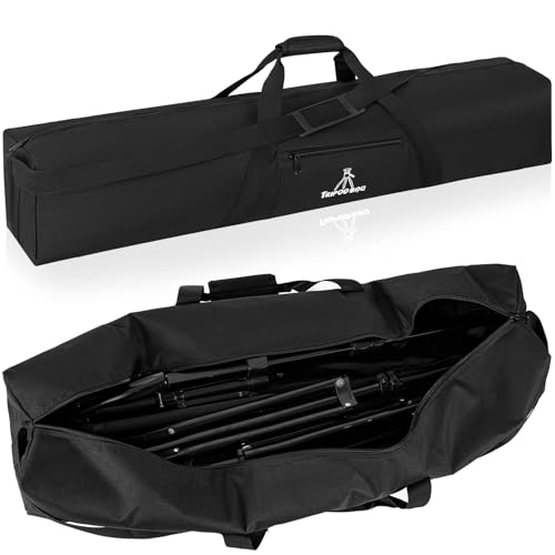 TORIBIO Tripod Carrying Case, 35x6.5x6.5in Heavy Duty Tripod Bag with Shoulder Straps and Handles, Multifunctional Monopod Case for Music Stand, Lights, Speakers, Cameras, Booms, Microphone Stands - size: 35 x 6.5 x 6.5 in