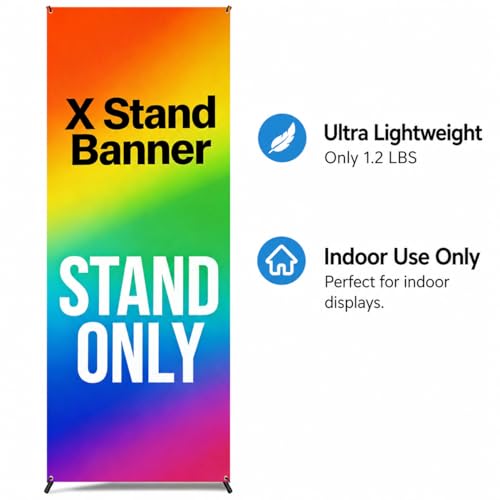 4U Media&Displays Premium X Banner Stand Display 24"x72" 10 PACK with Carrying Bag (STAND ONLY) - size: 10 PACK
