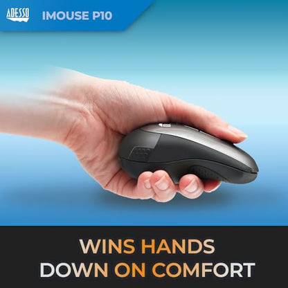 Adesso iMouse P10 Wireless Presenter Air Mouse Mobile 2.4 GHz RF 100 Feet Range MotionSense Gyroscopic Gesture Control Mini Pocket Travel Size Pointer Device for Laptop Desktop Windows PC | Mobile RF, 100 Feet Range, MotionSense Gyroscopic Gesture Control