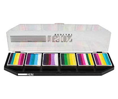 Fusion Body Art Pro Quality Professional Face Painting Palette - Leanne's Pretty Rainbow | Hypoallergenic Safe & Non-Toxic - Perfect for Full Face Designs and Cheek Art
