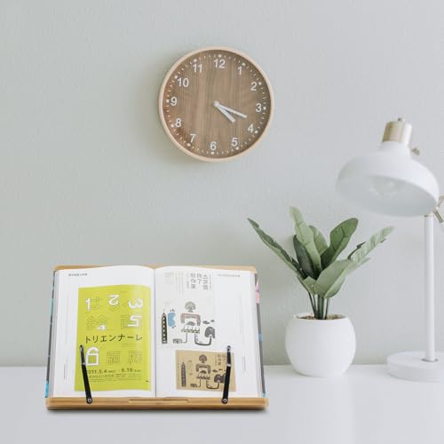 (15.4 x 11 Inch) Large Book Stand for Reading Hands Free,Recipe Book Holder | Cookbook Holder for Kitchen Counter,Textbook Stands for Heavy Thick Books,Bamboo Holders for Bible,Tablet,Law School,Drawing - size: 15.4 x 11 Inches