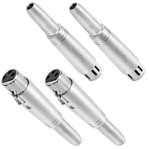 1/4" TRS to XLR Adapter 4 Pack - 6.35mm 1/4" TRS to XLR Female Connector - color: TRS 6.35mm Female to XLR Female, size: 4 Pack