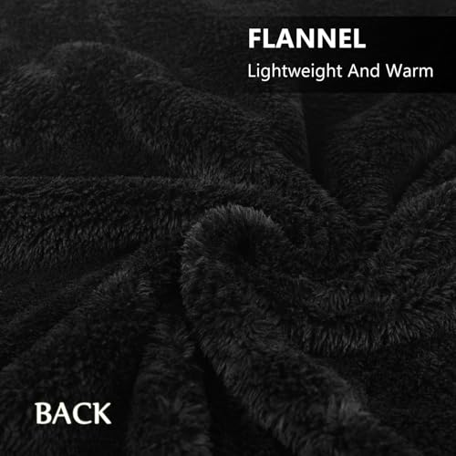 forestfish Fleece Wearable Blanket Oversized, Comfy Lightweight Lap Blanket Poncho Throw with Buttons, 63“x 55”(Black) - color: Black, size: Large(63"x55")