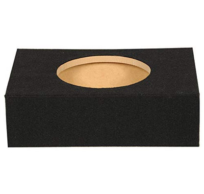 Q-Power Shallow Single 12 Inch Heavy Duty Sealed MDF Material Truck Audio Subwoofer Enclosure Box with Durable Carpeted Exterior, Charcoal Gray - style: 12" Sealed