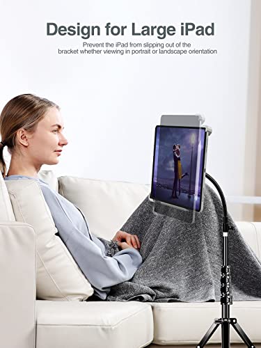 elitehood Floor iPad Music Stand, 70" Gooseneck iPad Stand Tripod for iPad | Heavy Duty Metal iPad Stand for musicians, iPad Holder Compatible with iPad Pro Air 13 11 & 9.5-14.5 inch Large Tablets