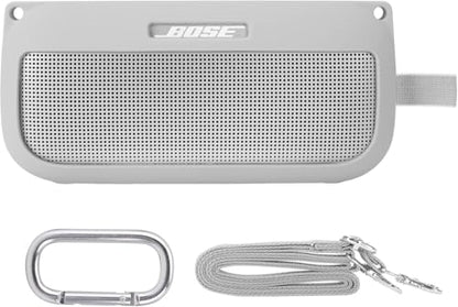 co2CREA Soft Silicone Case for Bose SoundLink Flex Bluetooth Speaker, White - color: White Smoke Case