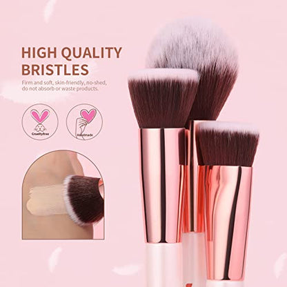 DUcare 27Pcs Makeup Brushes Professional Makeup Brush Set | Face and Eye Brush Set Ultra soft hair Foundation, Concealer, Blush, Contour, Blending, Eyeshadow Khaki Brush kit - color: white