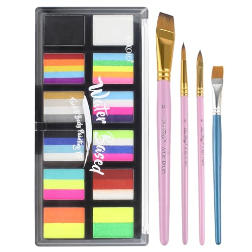 Face Painting Kit, Split Cake Face Paint Palette for Halloween - color: Rainbow Colors