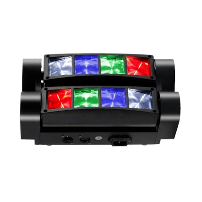 Topteng 80W DMX Moving Head Light DJ Light RGBW, Sound Activated 8LED RGBW Spider Moving Head Stage Lighting Beam DMX Disco Party DJ Lighting