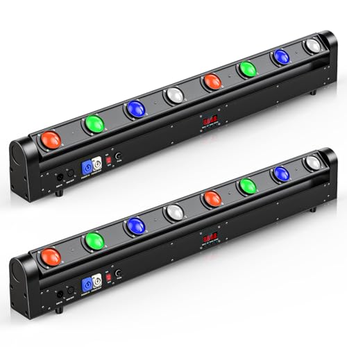 Moving Head DJ Light Bar,120W RGBW 4IN1 LED Stage Light DJ Lights Bar with Strobe Beam Effect 180 ° Tilt Professional DMX & Sound Activated for Wedding Club Church Disco Live House Uplighting-2PC - color: 2 Pack