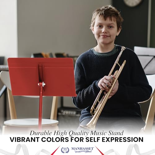 Manhasset 48 Symphony Music Stand for Sheet Music - Model 4801MRD - color: Red, Matte, size: Pack of 1