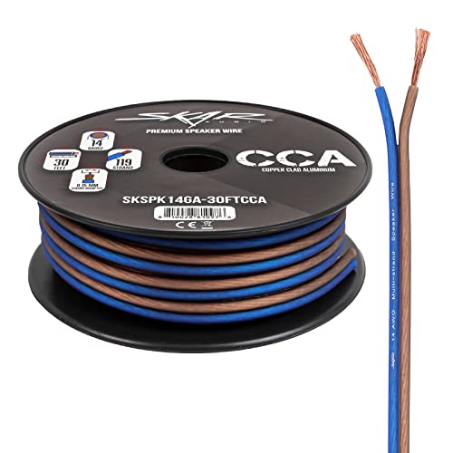 Skar Audio 14 Gauge AWG Audio Speaker Wire - 30 Feet (Blue/Brown) - size: 14 AWG (30 Ft.)